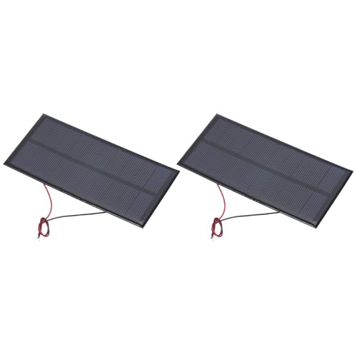 MECCANIXITY 2 Pcs 5V 1W 200mA Mini Solar Panels, Small Polycrystalline Solar Cell Panel with 2 Cable for DIY Electric Toy Materials Kits Charger, 130mm x 60mm - style: 5V 1W 200mA