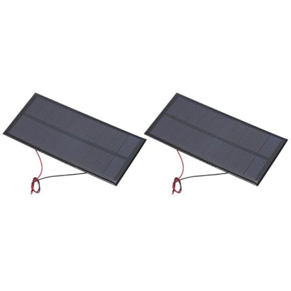 MECCANIXITY 2 Pcs 5V 1W 200mA Mini Solar Panels, Small Polycrystalline Solar Cell Panel with 2 Cable for DIY Electric Toy Materials Kits Charger, 130mm x 60mm - style: 5V 1W 200mA