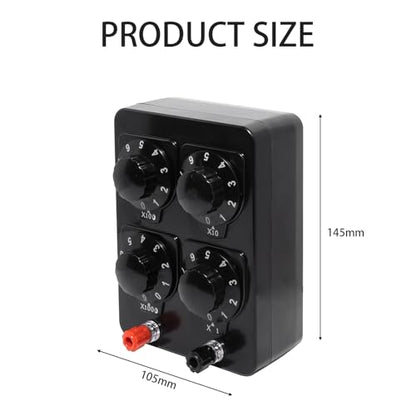 0-9999 Ohm Variable Resistor Box, Precision Adjustable Resistance for Physics Experiments Educational Tool with Low Zero Resistance