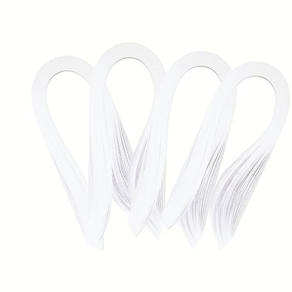 ODETOJOY White Quilling Paper Strips for Crafts Paper Quilling 3mm/5mm/7mm/10mm Set-120pcs, 54cm - size: 1.5/3/5/7/10mm set