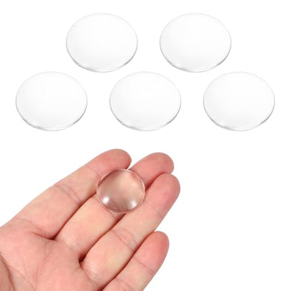PATIKIL 5 Pack Convex Lens, 25mm OD 36mm Focal Length Optical Lenses - size: 25mm OD x 6.5mm H x 36mm Focal L