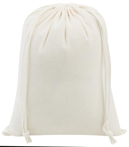 PALTERWEAR 100% Cotton Drawstring Bags 10‑Pack 6x8 Lightweight 70 GSM Muslin Pouch Set | Reusable Gift, Craft, Pantry, Travel Storage | Double Drawstring (Natural Beige, 6 x 8 Inches) - size: 6 x 8 Inches
