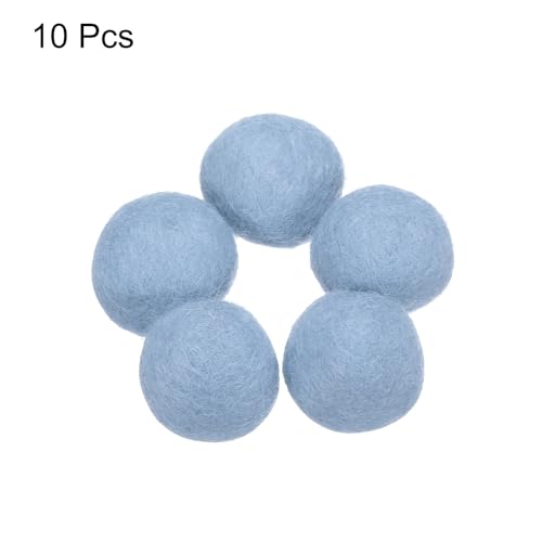 PATIKIL Wool Felt Balls Beads Wool Felting Pom 3.1cm 31mm Heavy Blue for Home Crafts Handcrafts Project DIY Pack of 10 - color: Heavy Blue