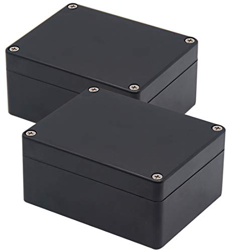 Junction Box, Zulkit Project Box IP65 Waterproof Outdoor Box ABS Plastic Electrical Boxes Electronic Enclosure Black 4.5 x 3.5 x 2.2 inch(115 x 90 x 55 mm)(Pack of 2) - size: 4.5" x 3.5" x 2.2"(Pack of 2)