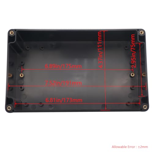 Junction Box IP65 Waterproof ABS Plastic Electrical Project Case Power Junction Boxes, Project Box with 4 PCS M16 Cable Glands 7.87x4.72x4.45 inch (200 x 120 x113 mm) - color: Black, size: 7.87"x4.72"x4.45"