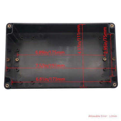Junction Box IP65 Waterproof ABS Plastic Electrical Project Case Power Junction Boxes, Project Box with 4 PCS M16 Cable Glands 7.87 x4.72 x2.95 inch (200x120x75 mm) - color: Black, size: 7.87"x4.72"x2.95"