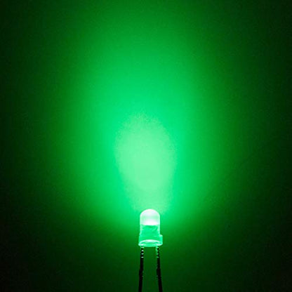 CHANZON 100 pcs 3mm Blinking Green LED Diode Lights 1.5Hz Flashing - color: G) Diffused Green (100pcs)