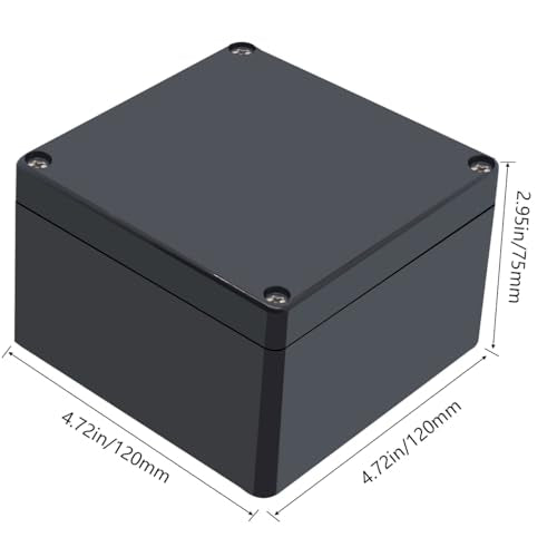 Junction Box IP65 Waterproof ABS Plastic Electrical Project Case Power Junction Boxes, Project Box with 4 PCS M16 Cable Glands 4.72x4.72x2.95 inch (120x120x75mm) - color: Black, size: 4.72"x4.72"x2.95"