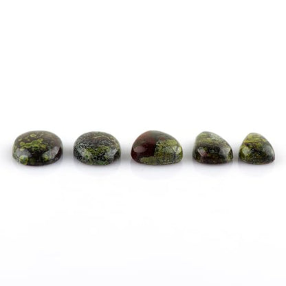 CRYSTALIS Wholesale 5pcs Natural Dragon Blood Jasper Loose Gemstone Bulk Cabochons Jewelry Making Supply, Chakra Healing Polished Stones, Wire Wrapping, DIY, Gem Collection