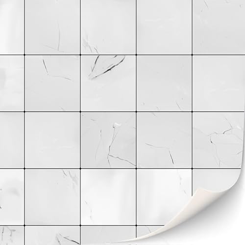 3 Sheets Self Adhesive Floor Tiles for Dollhouse 1:12 Scale (White Squared Tiles) - style: white squared Tiles