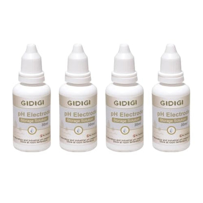pH Electrode Storage Solution, 3M KCL, 4x30ml for pH & ORP Meters - color: White Red