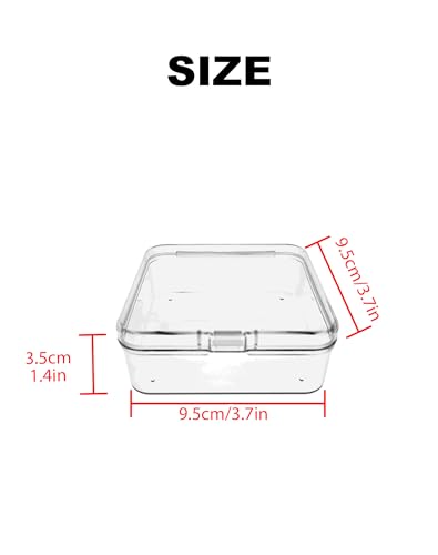 LJY 18 Clear Plastic Boxes, 3.7 x 3.7 x 1.4 in for Small Parts - size: Single Size (3.7 x 3.7 x 1.4 inch)