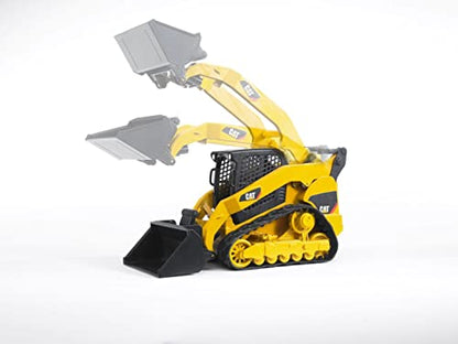 Bruder 02137 Construction Realistic CAT Compact Track Loader with Adjustable and Lockable Loading Arm and Moveable Rubber Chains - Ages 3+