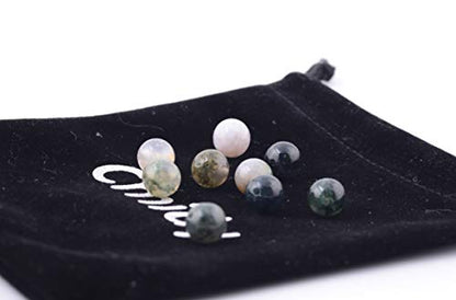 Natural Stone Beads 100pcs 6mm India Agate Round Genuine Real Stone Beading Loose Gemstone Hole Size 1mm DIY Smooth Beads for Bracelet Necklace Earrings Jewelry Making (India Agate, 6mm) - color: India Agate Green, size: 6mm