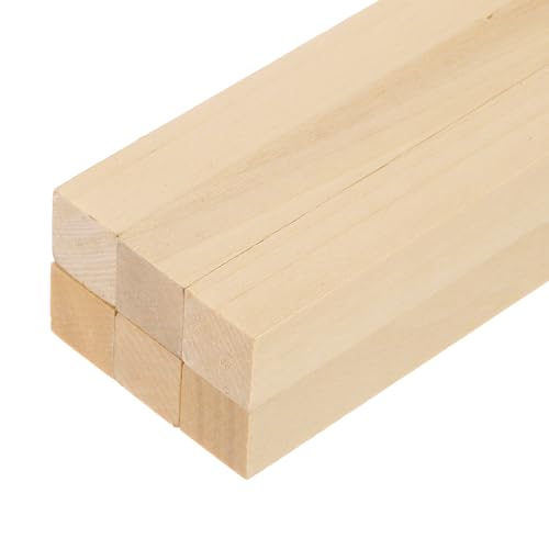 MECCANIXITY 6Pcs Basswood Sticks 1/2"x1/2"x12" Square Wooden Dowel Rods - size: 1/2" x 1/2" x 12"