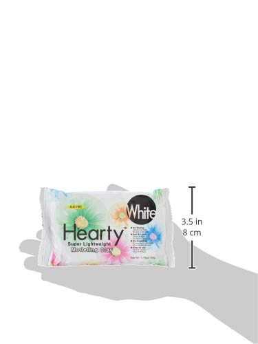 Padico Hearty Clay, White, Lightweight Air Dry Clay 50g (1.75 oz) | Fine & Smooth Texture Perfect for Dolls, Miniatures, Embellishments - size: 1.75 oz.