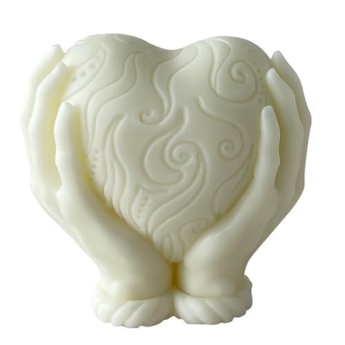 Valentine Heart Silicone Mold - Resin Casting & Candle Making - Home Decor 3D Animal Molds - color: jh-hand-cloud-heart