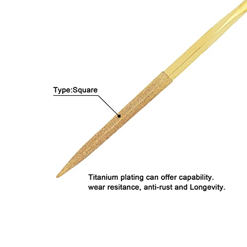 10 Pcs Diamond Needle File, 5x180mm, Square, 150 Grit
