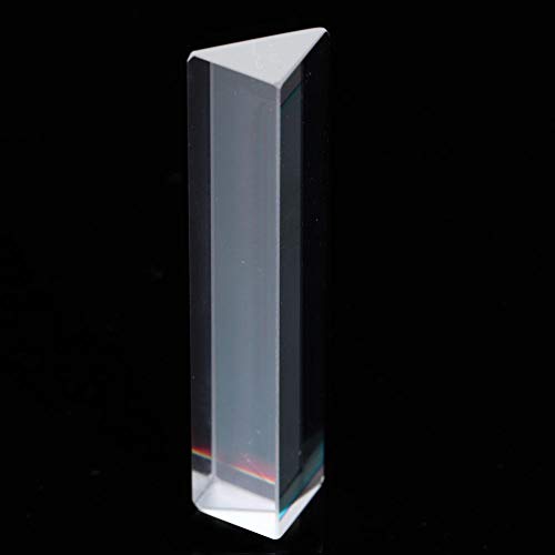 Optical Glass Triangular Prism K9 Crystal Rainbow Maker for Physics Education, Light Spectrum, Photo Photography, Decoration, Teaching Tool Gift (15x15x87mm)