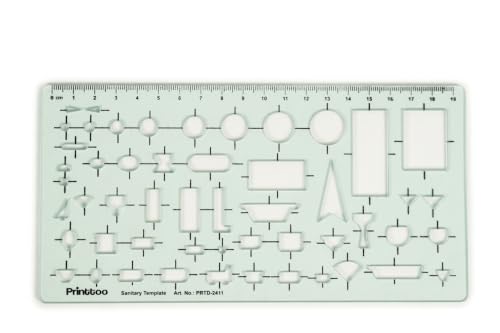 Printtoo Sanitary Planning Template, Acrylic Drafting Stencil for Architect - color: Series -PRTD-2411A