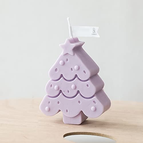 2-Pack Silicone Molds 3D Candle Molds, Christmas Tree + Gingerbread Man Mold,Christmas Fondant Mold for Candle Making and Baking Making Soap Wax Cake Mousse Ice Cream - color: 2Pcs Christmas Tree + Gingerbread Man