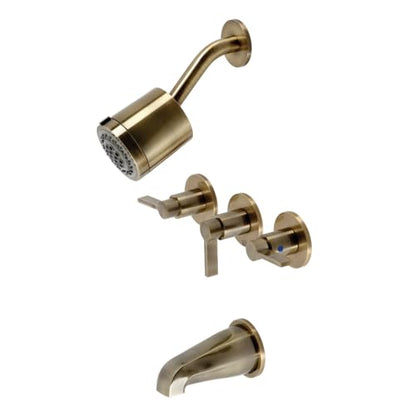 Kingston KBX8133NDL Tub and Shower Faucet, Antique Brass - color: Antique Brass