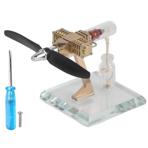 Hot Air Stirling Engine, 3700rpm Stirling Engine Model with Alcohol Lamp for Science Experiment Teaching, Physics Learning, and Mechanical Demonstration