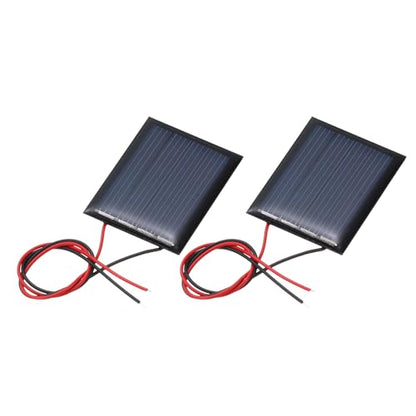 MECCANIXITY 2Pcs 2V 0.12W 60mA Mini Solar Panels, Small Polycrystalline Solar Cell Panel with Cable for DIY Electric Toy Materials Kits Charger - style: 2V 0.12W 60mA