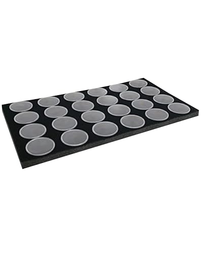 Novel Box 24 Large Gem Jars with Black Foam Gemstone Tray 14.5x7.8x0.75 - color: Black Foam Liner With 24 Gem Jars
