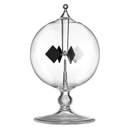 Clear Solar Power Crookes Radiometer Sun Light Energy Glass Windmill Spinning Vanes