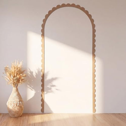 Novabright Unfinished Wood Arch Trim, 72 x 36 Inch, Scalloped - size: 72 x 36 Inch, style: Scalloped