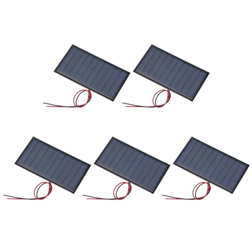 MECCANIXITY 5 Pcs 5V 0.45W 90mA Mini Solar Panels, Small Polycrystalline Solar Cell Panel with 2 Cable for DIY Electric Toy Materials Kits Charger, 80mm x 45mm - style: 5V 0.45W 90mA