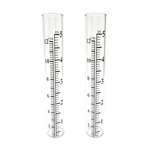 5" Rain Gauge Replacement Tube Glass for Outdoor Garden Yard Home, Best Rated 2 Pcs