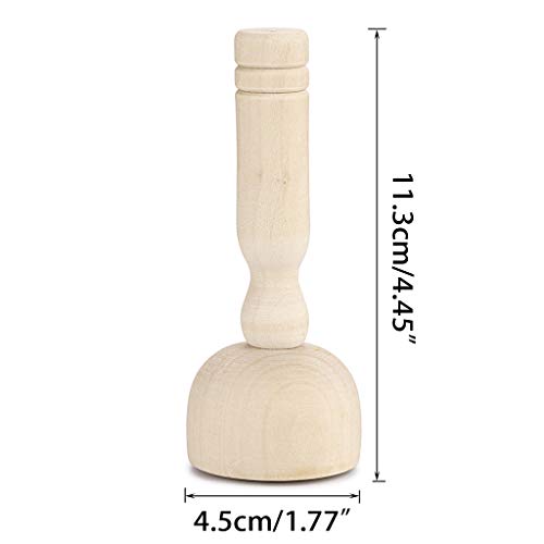 OwnMy Wood Clay Stamp Set, Wood Playdough Tools Handle Pottery Stamps, 4PCS