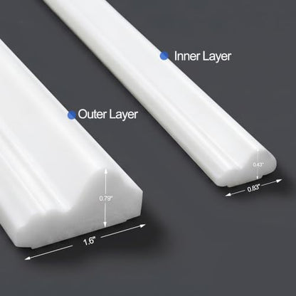 RELIANCER Bilinear Frame Peel and Stick Molding Trim Kit for Wall and Door - color: Bilinear 54.4 x 24in+54.4 x 48in