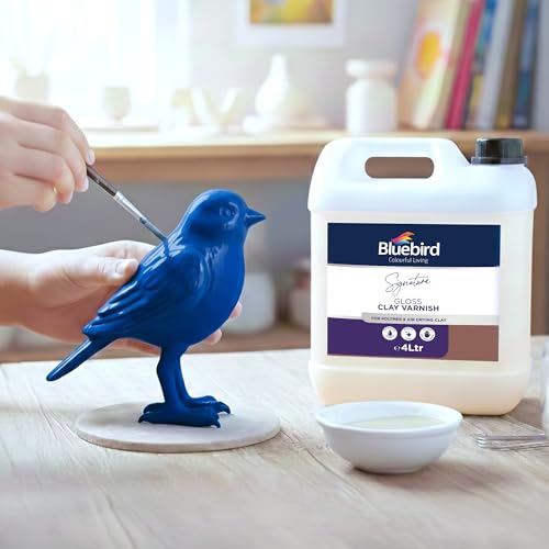 Bluebird Signature Air Dry Clay Glaze - Air Dry and Polymer Clay Varnish, Prevents Cracking and Scratches (135.2 Fl Oz) - size: 135.2 Fl Oz