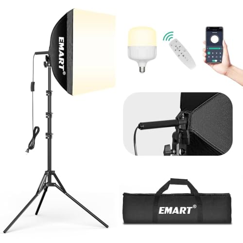EMART Softbox Photography Lighting Kit 1Pack 50W LED 16"x16" Pull Soft Box - color: 50W (3000-6000K), size: 16"X16"-1 Pack