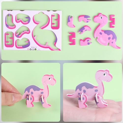 CCINEE 25 Pcs Educational 3D Cartoon Puzzles for Kids,3D Animal Learning Educational Paper Puzzle Game for DIY Crafts Gifts - style: Animal