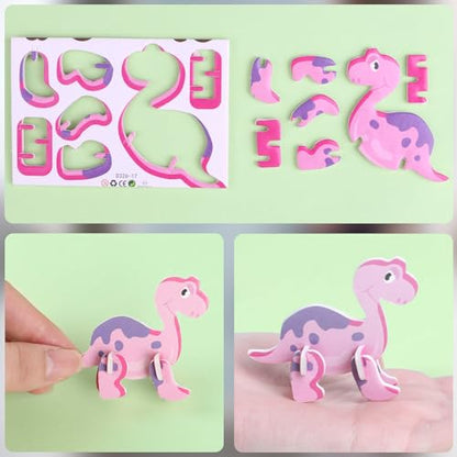 CCINEE 25 Pcs Educational 3D Cartoon Puzzles for Kids,3D Animal Learning Educational Paper Puzzle Game for DIY Crafts Gifts - style: Animal