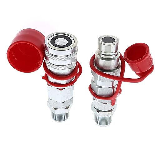 Male Female Hydraulic Quick Coupler Kit AT312876 KV11305 Compatible with John Deere 310G 240 110 210K 324J 323D CT322