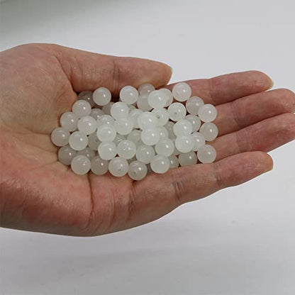 8mm White Glass Beads Kit 600pcs for Jewelry Making - size: 8mm White