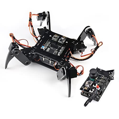 Freenove Quadruped Robot Kit with Remote (Compatible with Arduino IDE), Walking Crawling Twisting, App Remote Control, Servo STEM Project - color: With Remote