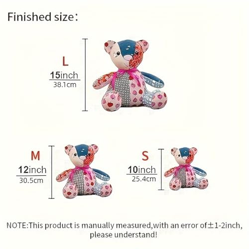 Memory Bear Sewing Templates Set, 10Pcs Durable Acrylic Teddy Bear Sewing Patterns & Templates with Detailed Instructions for Sewing (Small) - size: Small