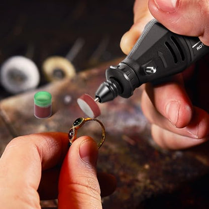 GOXAWEE Mini Rotary Tool Kit with Flex Shaft & Keyless Chuck -140Pcs, Black - color: Black Rotary Tool Kit