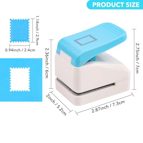 Stamp Punch | Stamp Hole Punches | 1.1X0.9 inch Rectangular Scalloped Edge Embossing Hole Paper Puncher | Lever Action Craft Punch for Crafting Scrapbooking and DIY Projects Arts Crafts Supplies - color: 1 Stamp
