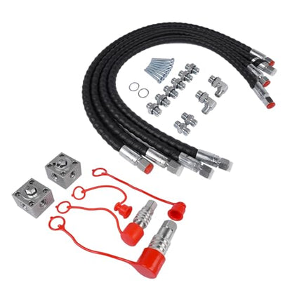 2pcs 3-Way Hydraulic Diverter Valve Kit Fits 1-2 Ton Chinese Mini Excavator
