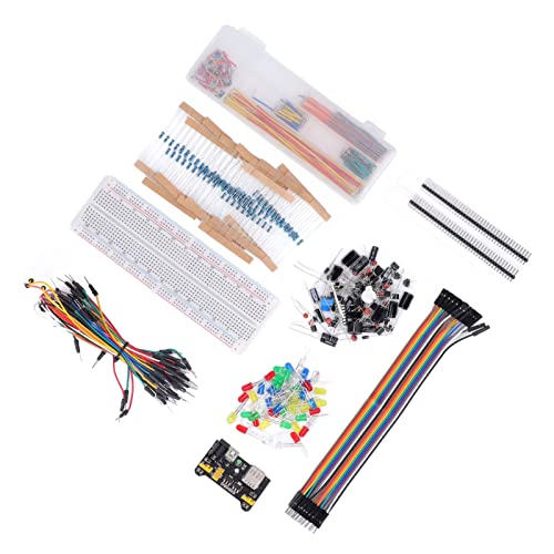 Electronics Component Kit, 400 Assorted Components with Power Module USB Cable, Assorted Electronics Kit, Complete for R3 Prototyping, for Students, Hobbyists, DIY Projects