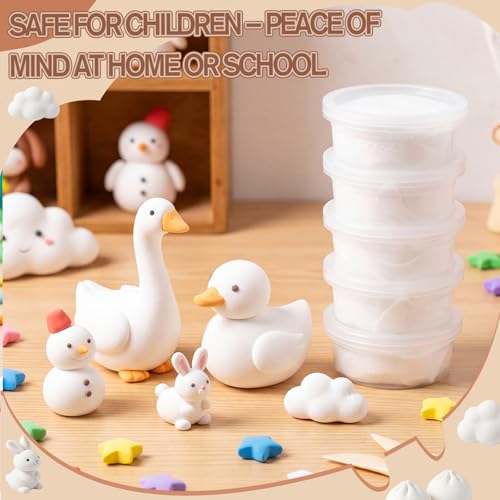 VioraWhite 72 Pcs Air Dry Clay 2.4lb Modeling Clay Kit, White - color: White