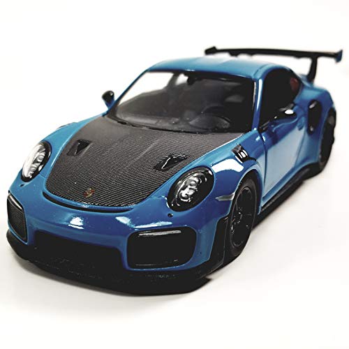 KiNSMART 2010 Porsche 911 GT2 RS Aqua Blue 1/36 Scale Diecast Metal Model Toy Sports Car - color: Blue