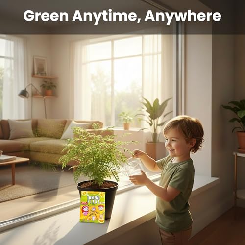 TickleMe Plant Lovers Box Grow Kit | Touch-Sensitive Plant that Closes Leaves When Touched or Blown a Kiss | Adult Plants Can Produce Sparkling Pink Flowers | Complete Indoor Grow Kit
